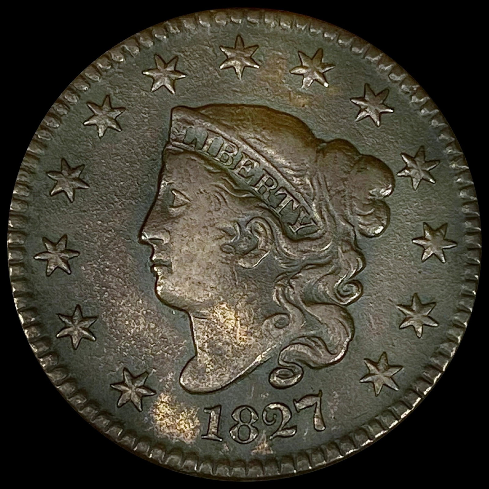 1827 Braided Hair Large Cent LIGHTLY CIRCULATED (1 of 2)