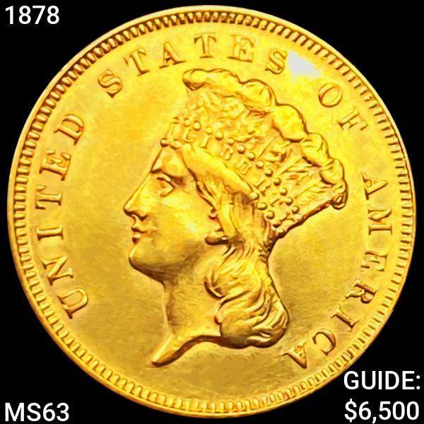 1878 $3 Gold Piece CHOICE BU (1 of 2)