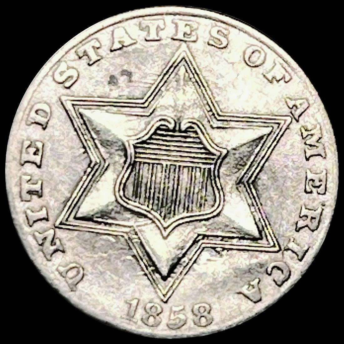 1858 Silver Three Cent UNCIRCULATED (1 of 2)