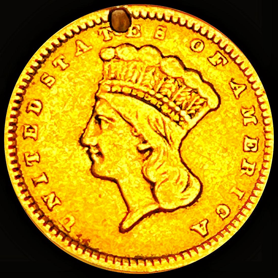 1857 Ty 3 Rare Gold Dollar LIGHTLY CIRCULATED (1 of 2)