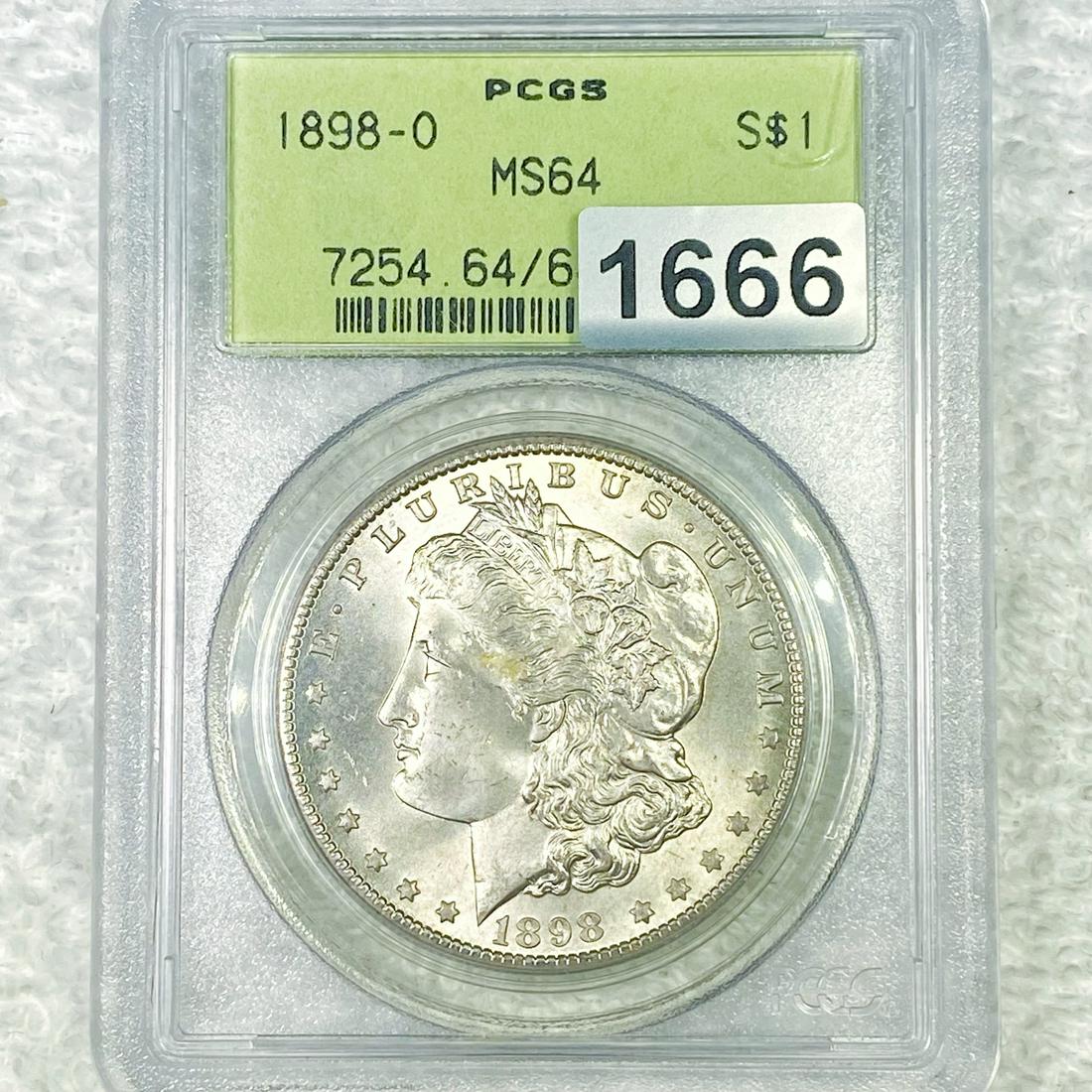 1898-O Morgan Silver Dollar PCGS - MS64 (1 of 2)