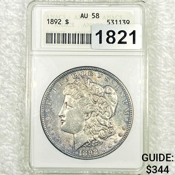1892 Morgan Silver Dollar ANACS - AU58 (1 of 2)