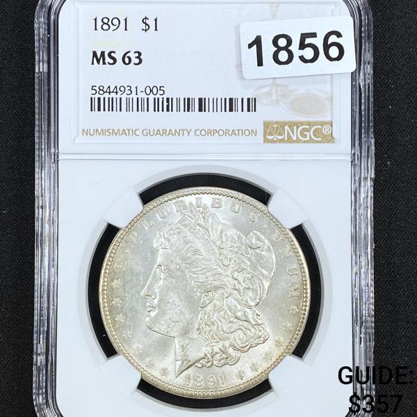 1891 Morgan Silver Dollar NGC - MS63 (1 of 2)