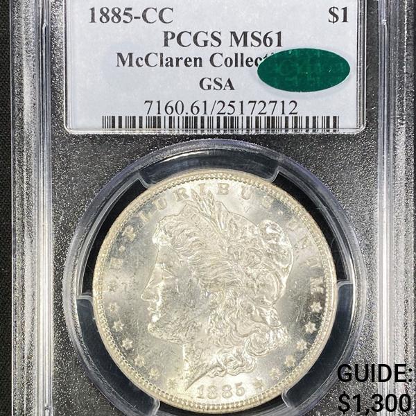 1885-CC McClaren Morgan Silver Dollar PCGS - MS61 (1 of 2)