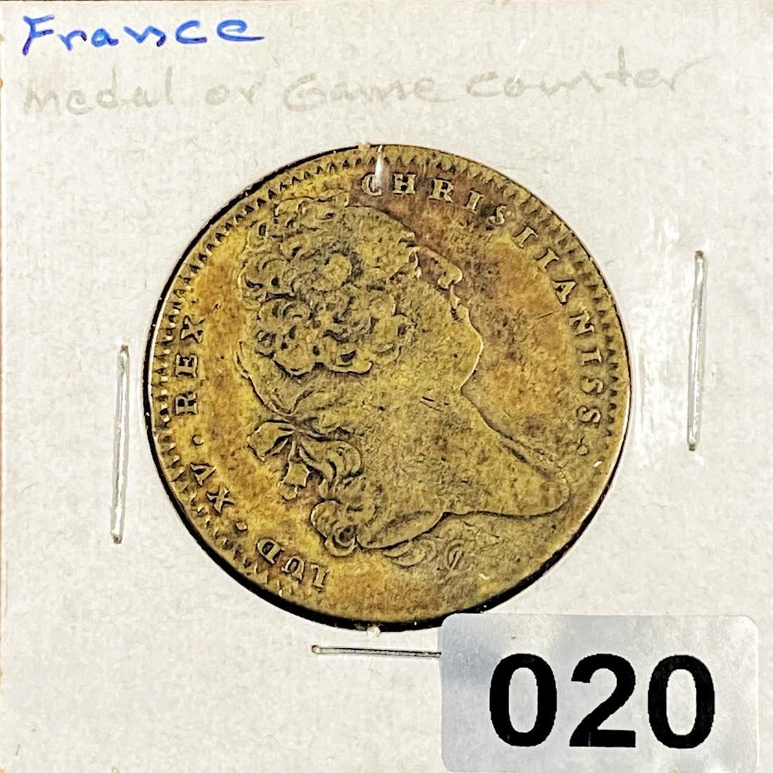 French Game Counter or Medal ABOUT UNCIRCULATED (1 of 2)