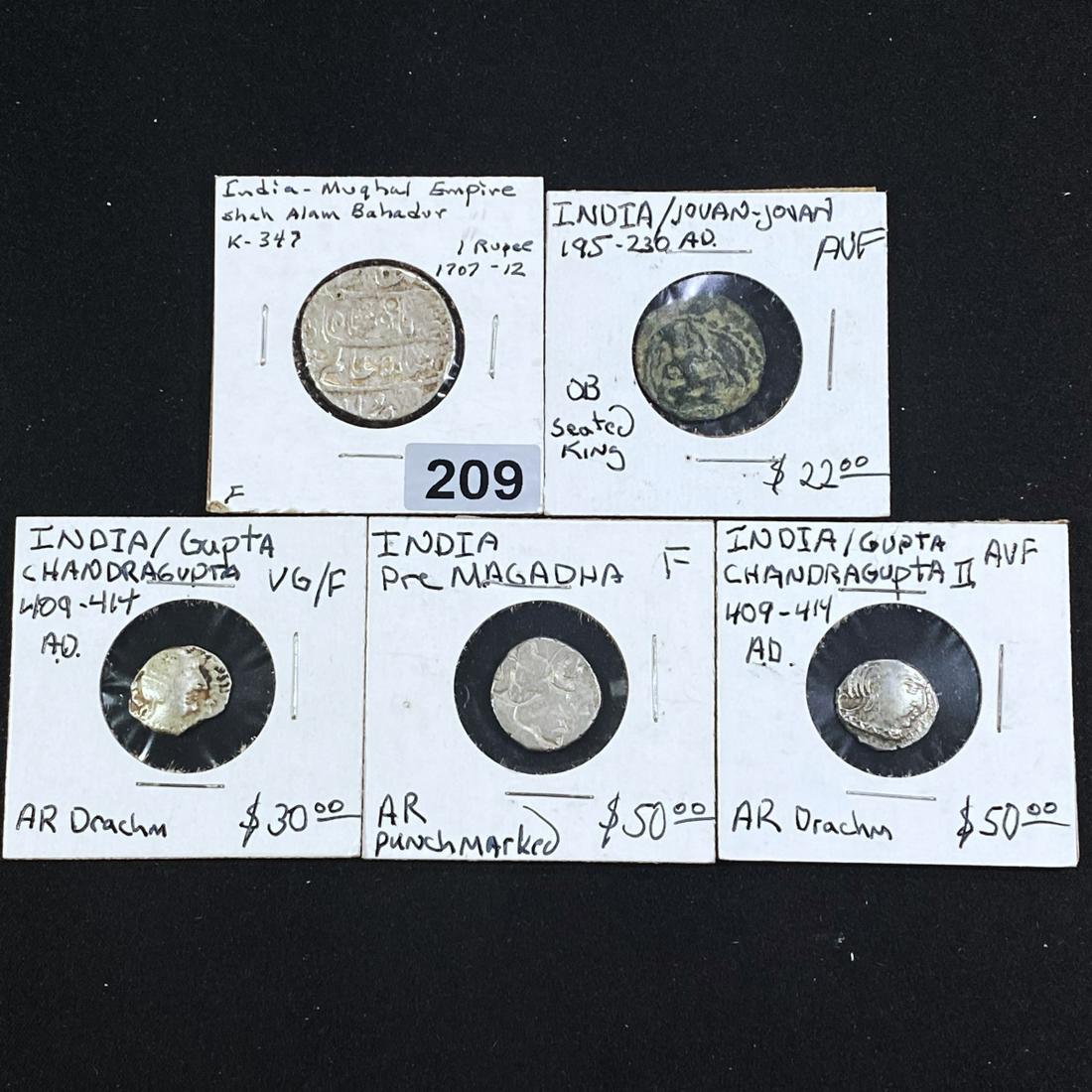 Misc Indian Coins, x5 LIGHTLY CIRCULATED (1 of 2)