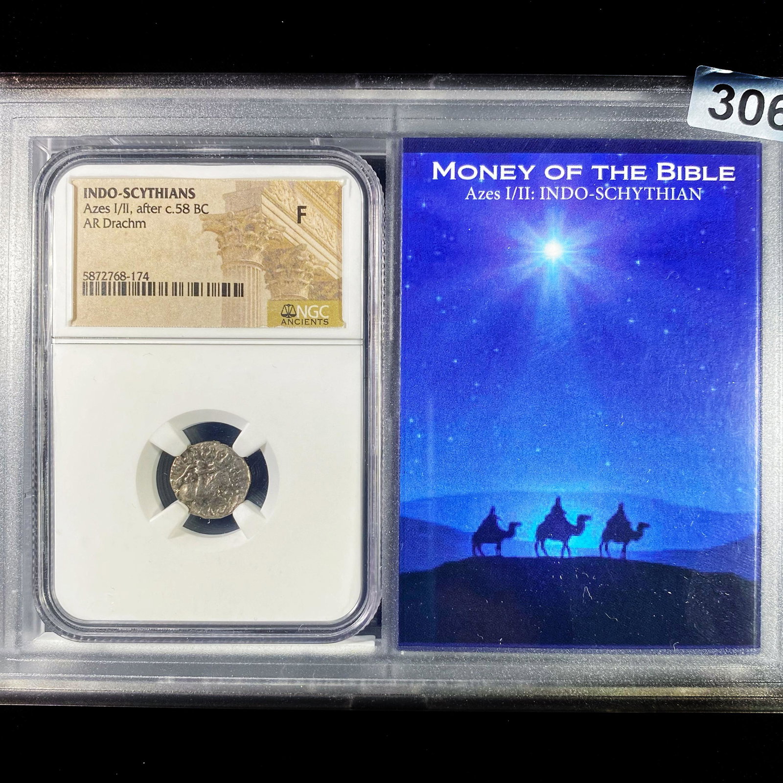 c.58 BC Indo-Scythians AR Drachm NGC - F (1 of 4)