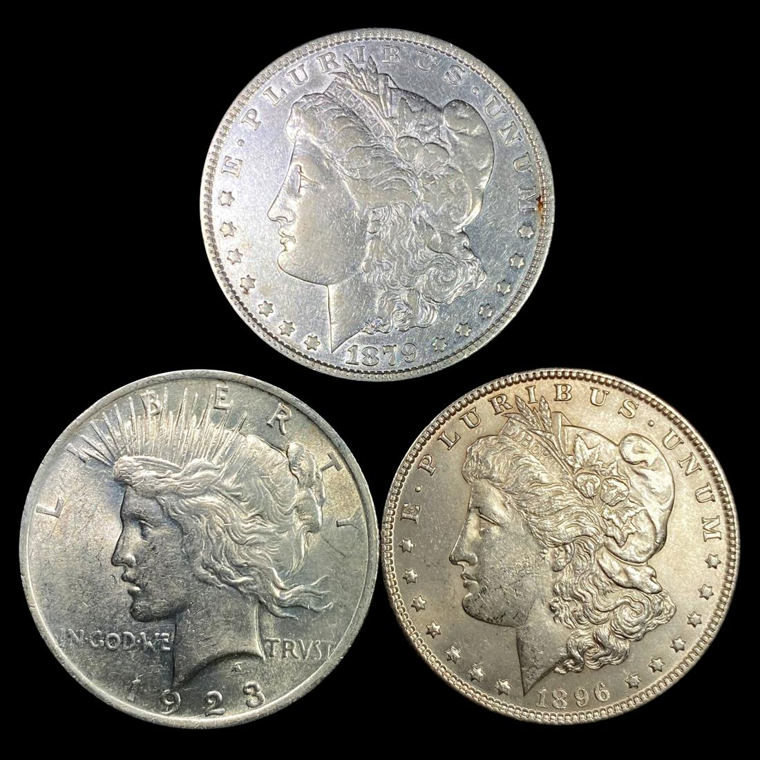 1879-1923 $1 Morgan, $1 Peace Set of 3 (1 of 2)