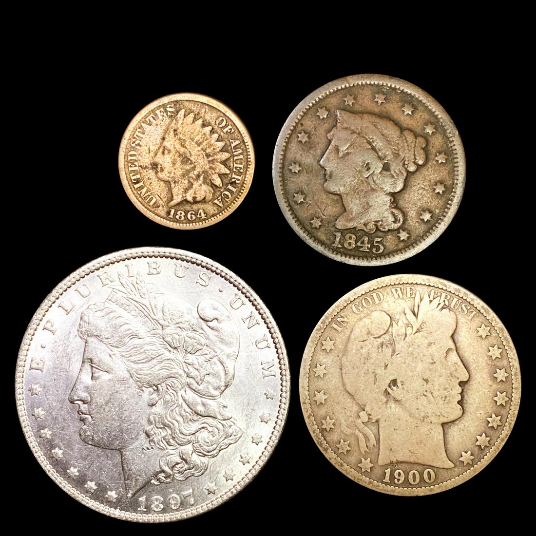 1845-1900 1C Indian Head, Large Cent Braided (1 of 2)