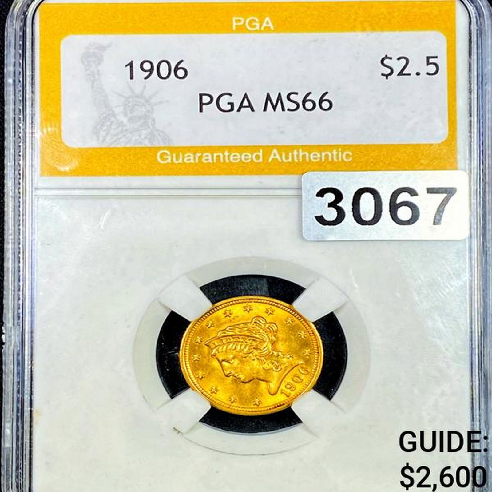 1906 $2.50 Gold Quarter Eagle PGA - MS66 (1 of 2)