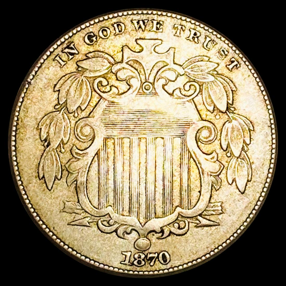 1870 Shield Nickel NEARLY UNCIRCULATED (1 of 2)