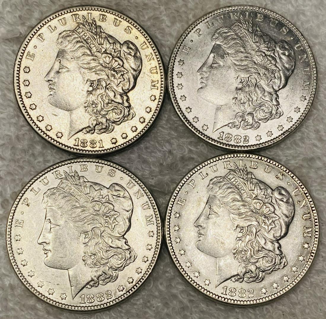 4 Morgan Silver Dollars UNCIRCULATED (1 of 2)