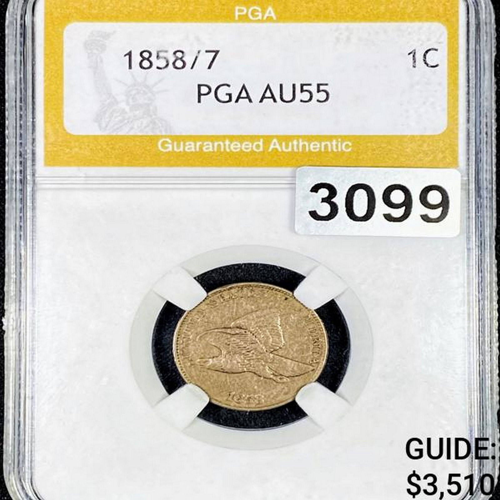 1858/7 Flying Eagle Cent PGA - AU55 (1 of 2)