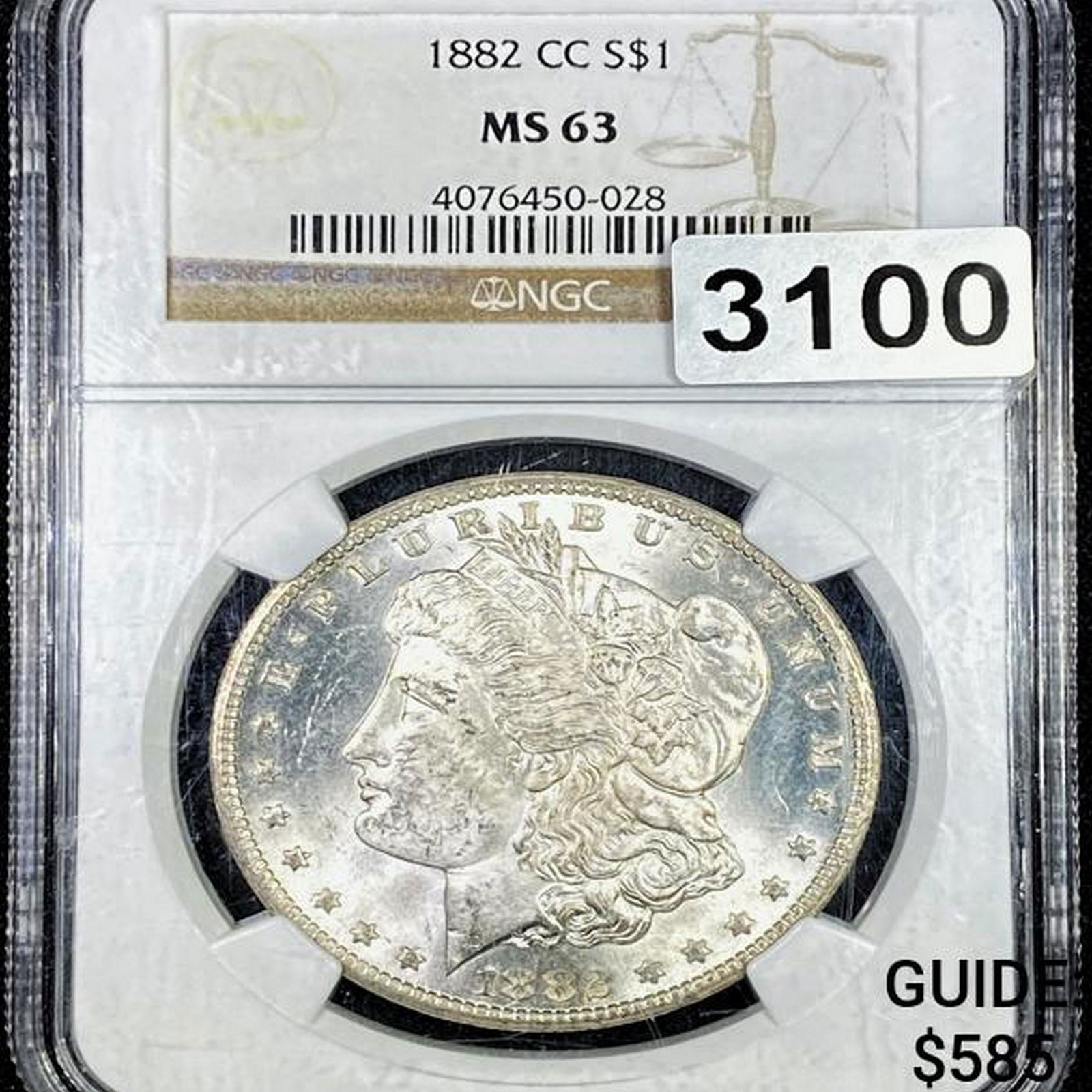1882-CC Morgan Silver Dollar NGC - MS63 (1 of 2)