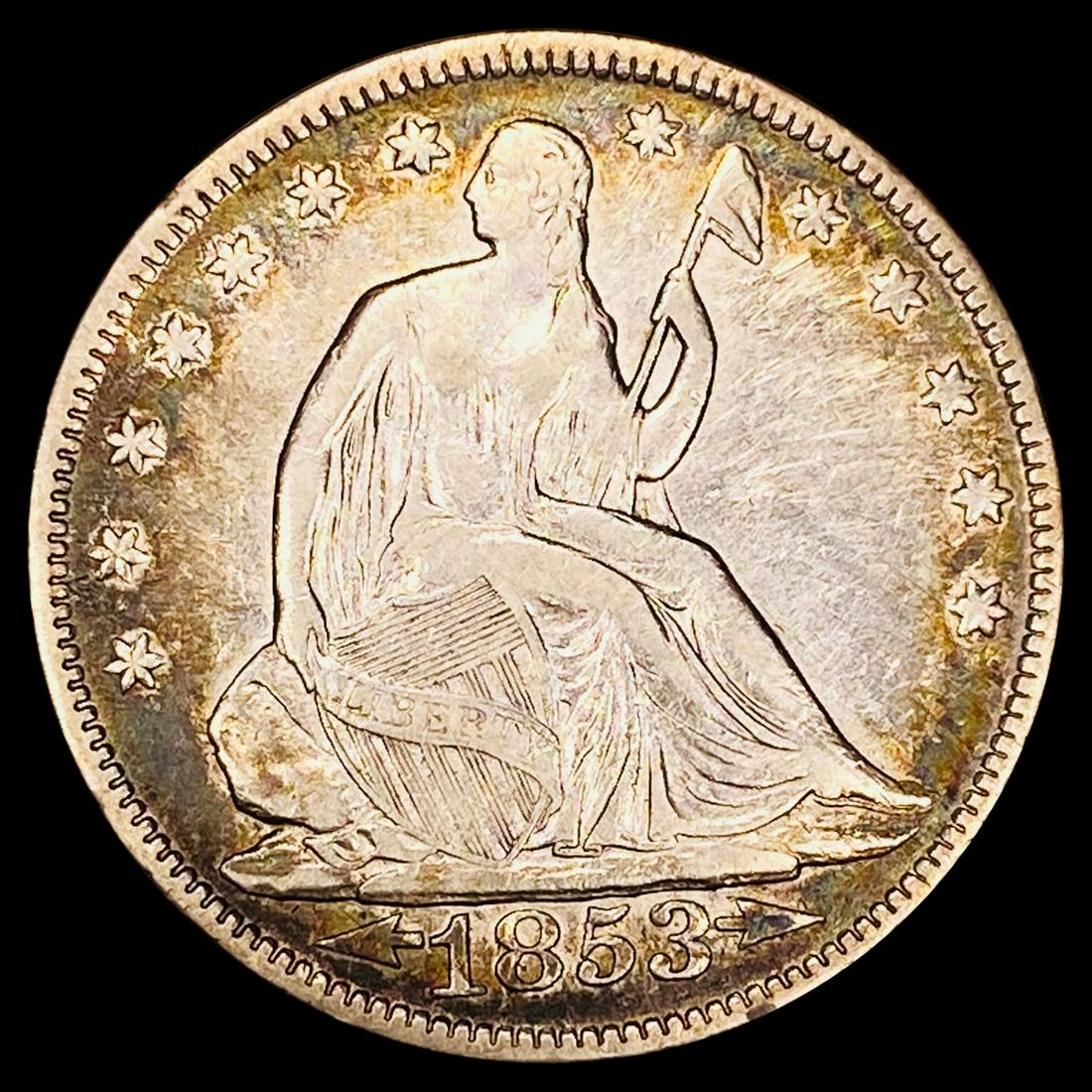1853 'Arrows' Seated Liberty Half Dollar NEARLY (1 of 2)