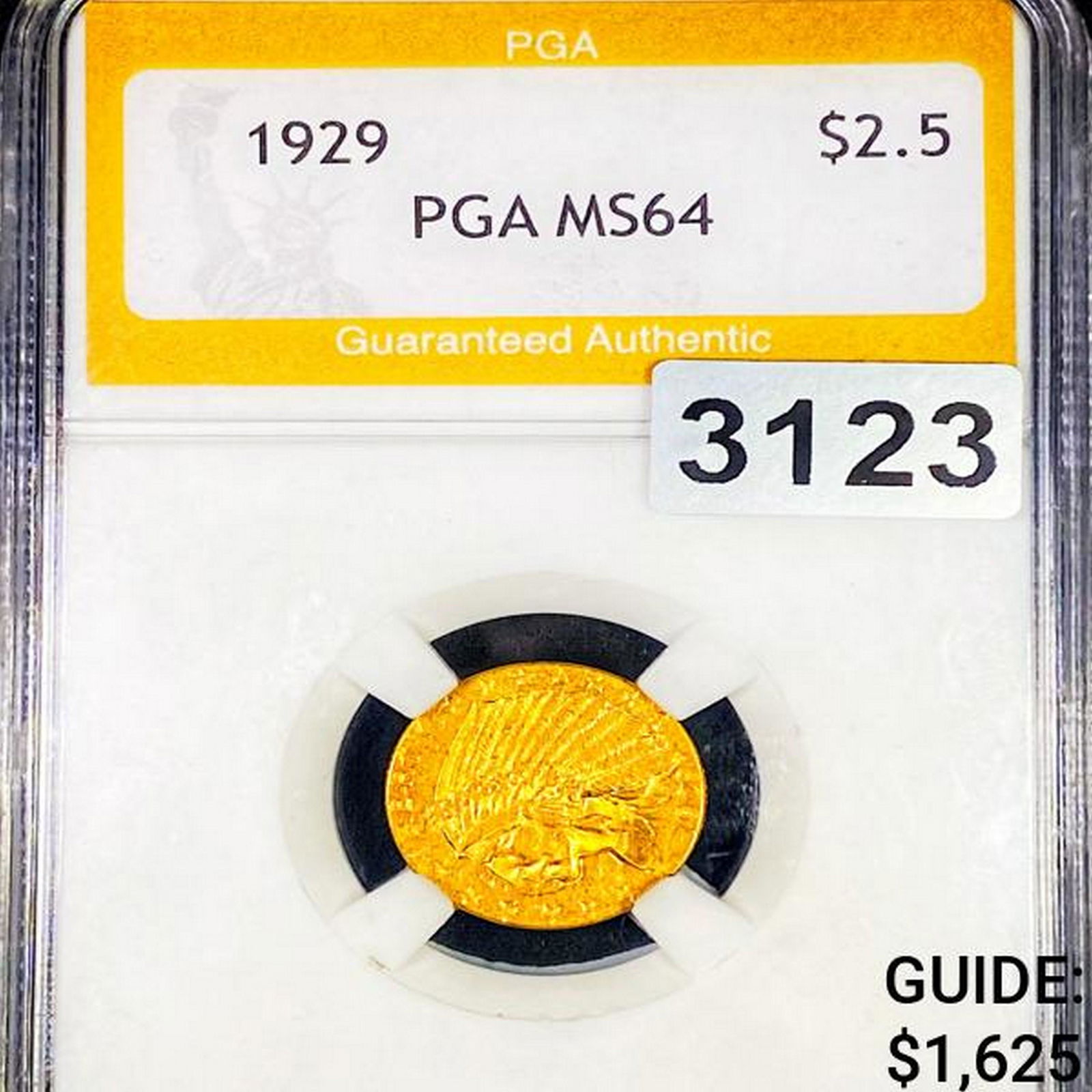 1929 $2.50 Gold Quarter Eagle PGA - MS64+ (1 of 2)