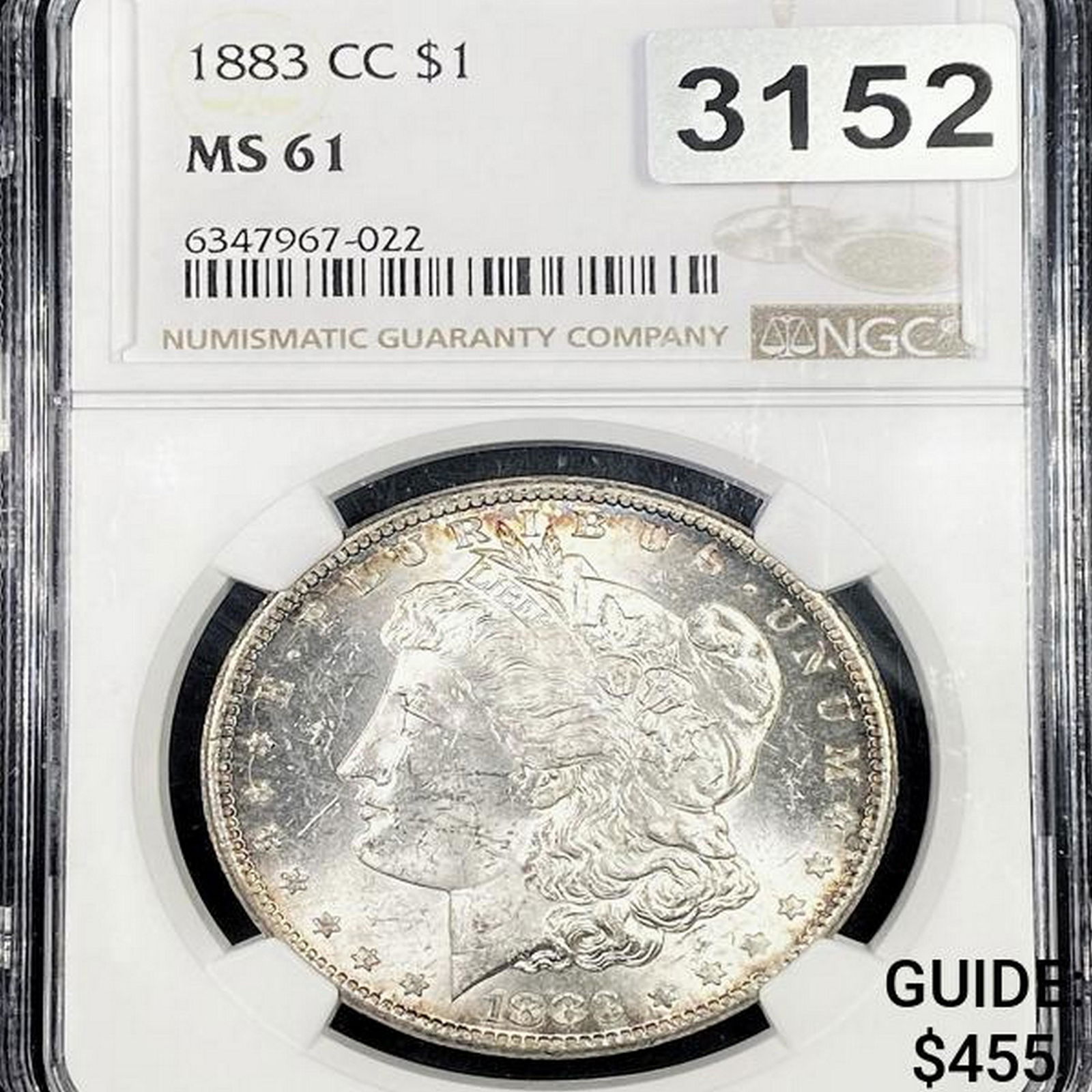 1883-CC Morgan Silver Dollar NGC - MS61 (1 of 2)