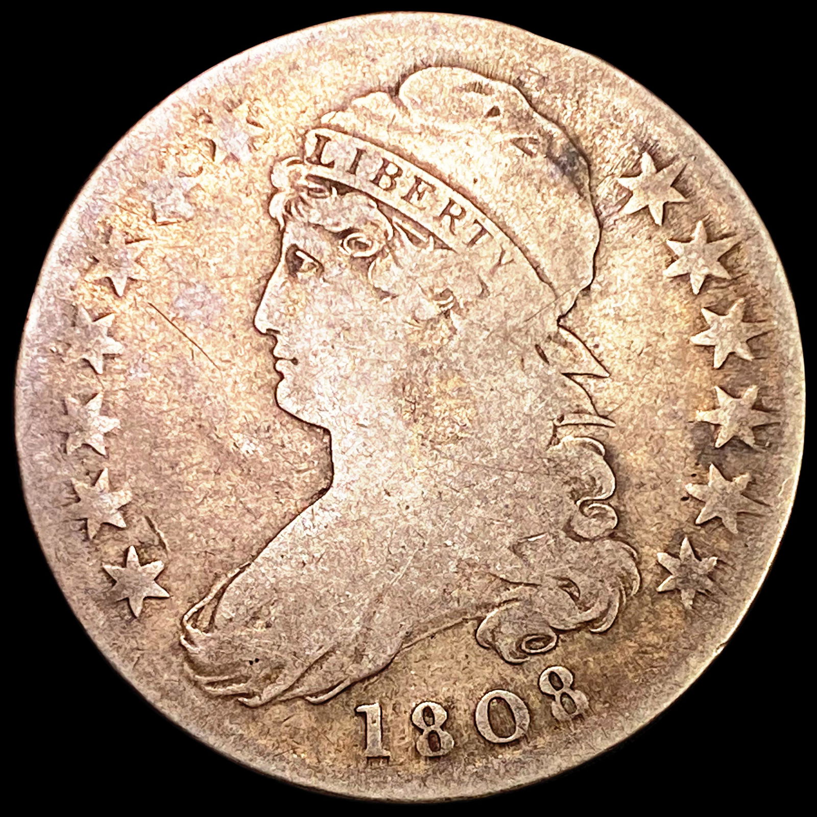 1808 Capped Bust Half Dollar NICELY CIRCULATED (1 of 2)