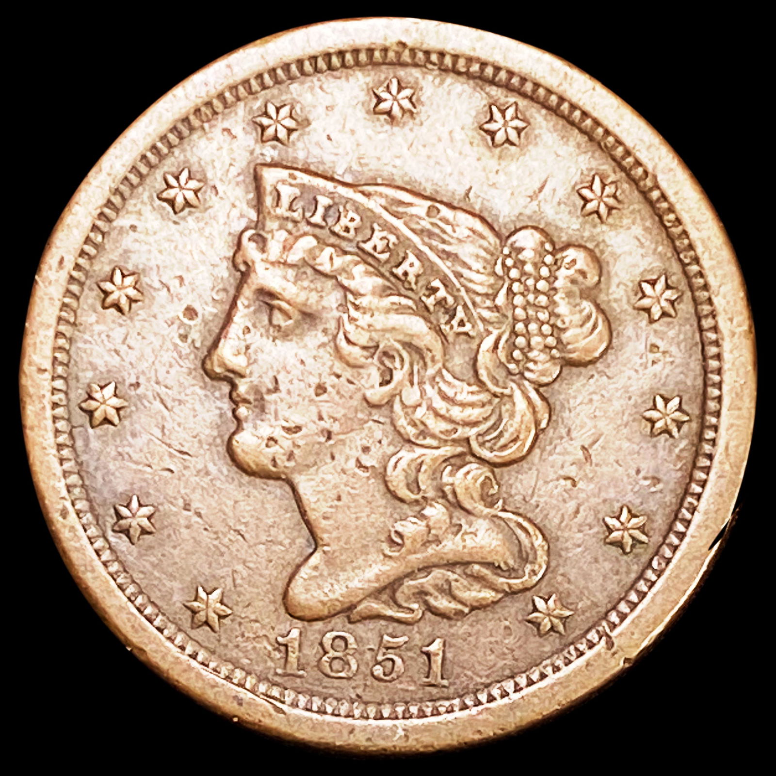 1851 Braided Hair Half Cent UNCIRCULATED (1 of 2)