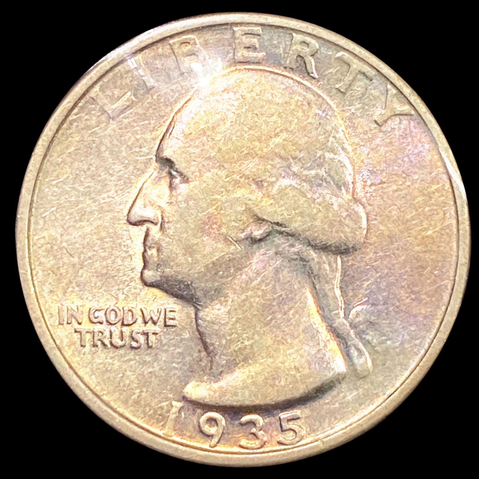 1935-D Washington Silver Quarter NEARLY (1 of 2)