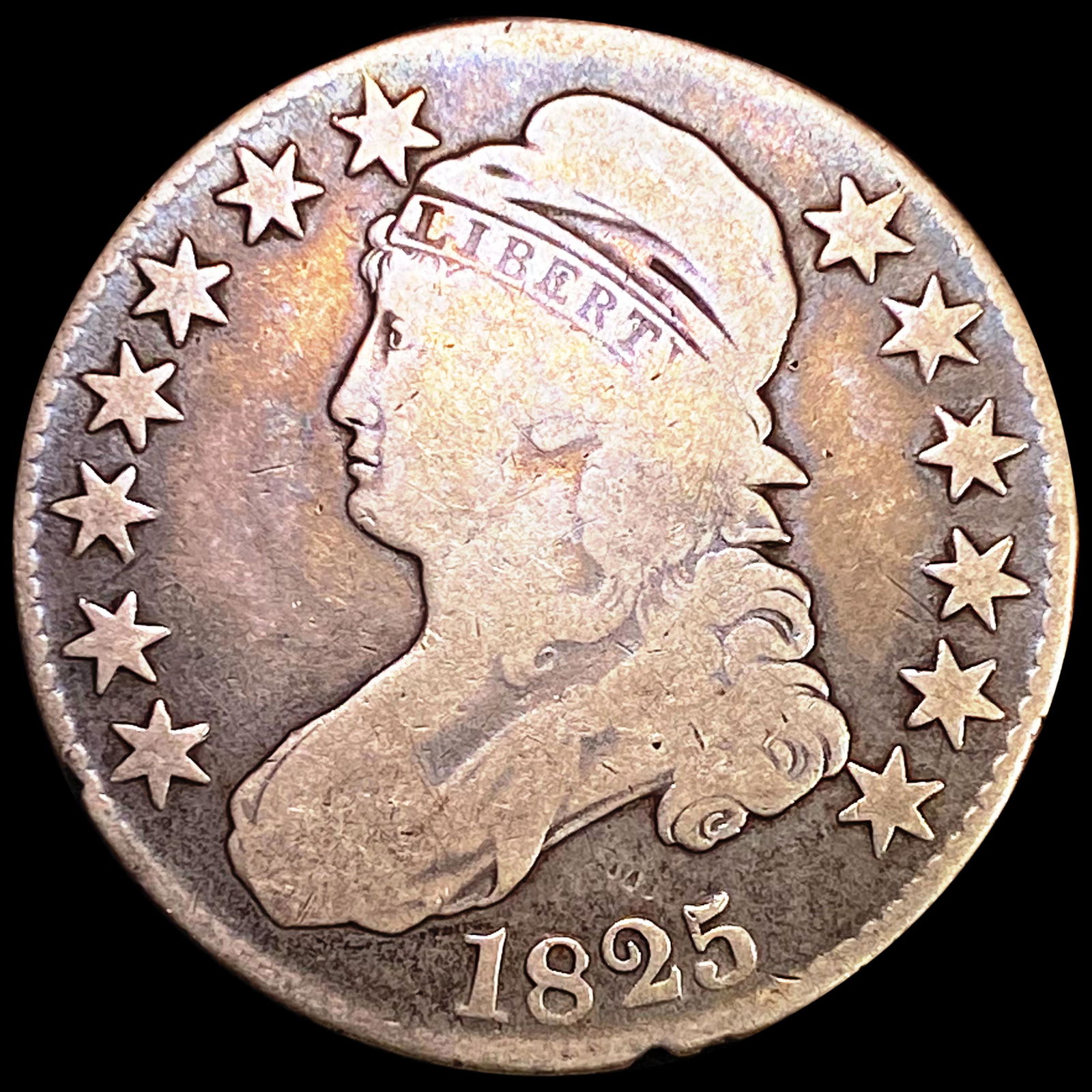 1825 Capped Bust Half Dollar NICELY CIRCULATED (1 of 2)