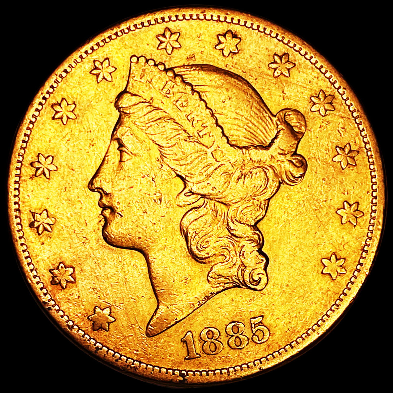 1885-S $20 Gold Double Eagle CLOSELY UNCIRCULATED (1 of 2)