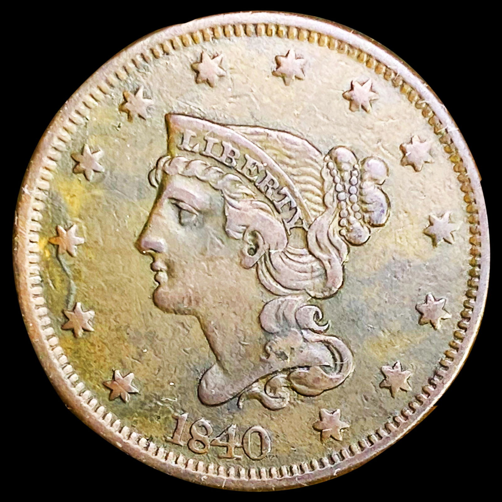 1849 Braided Hair Large Cent ABOUT UNCIRCULATED (1 of 2)