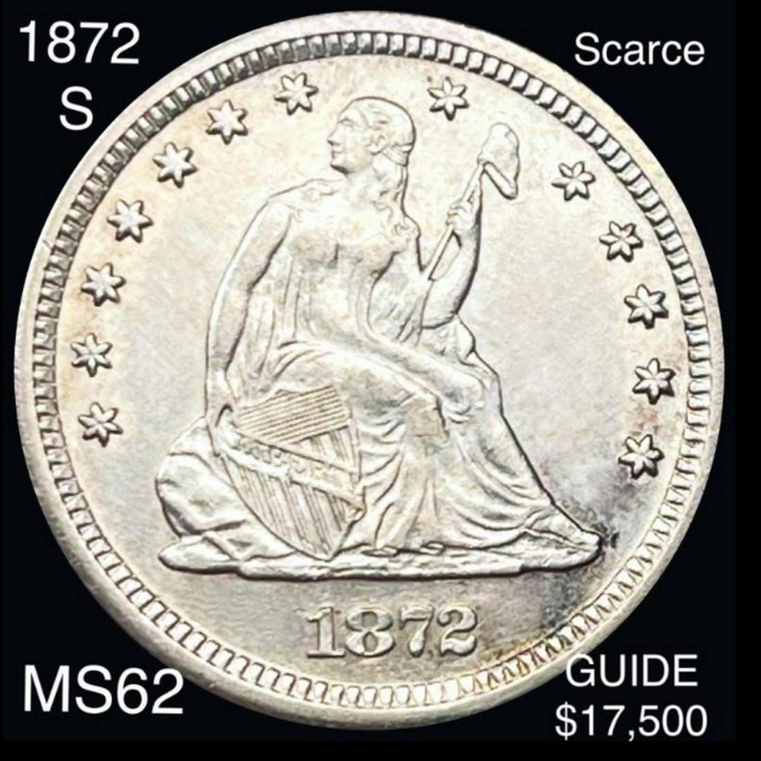 1872-S Seated Liberty Quarter CHOICE BU (1 of 2)