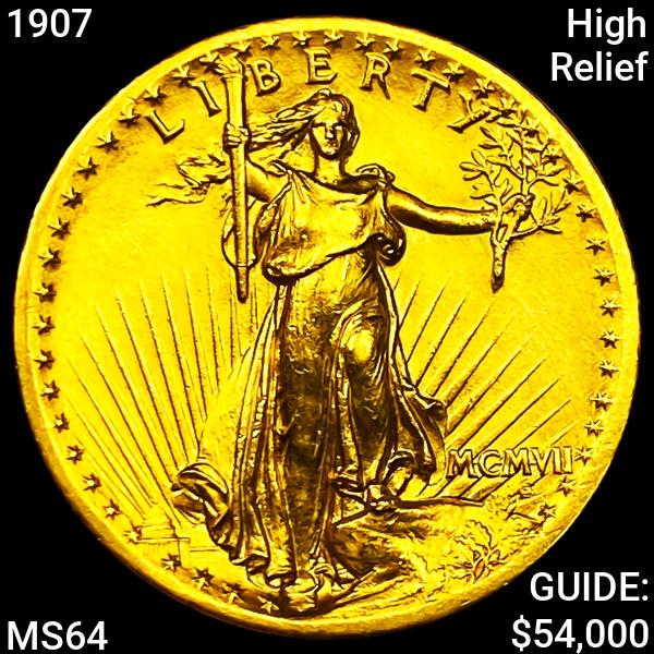1907 High Relief $20 Gold Double Eagle CHOICE BU (1 of 2)