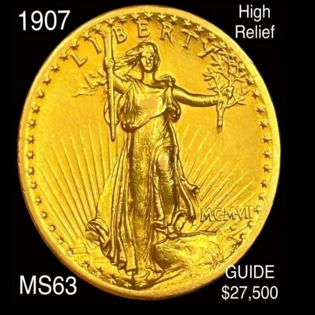 1907 High Relief $20 Gold Double Eagle CHOICE BU (1 of 2)