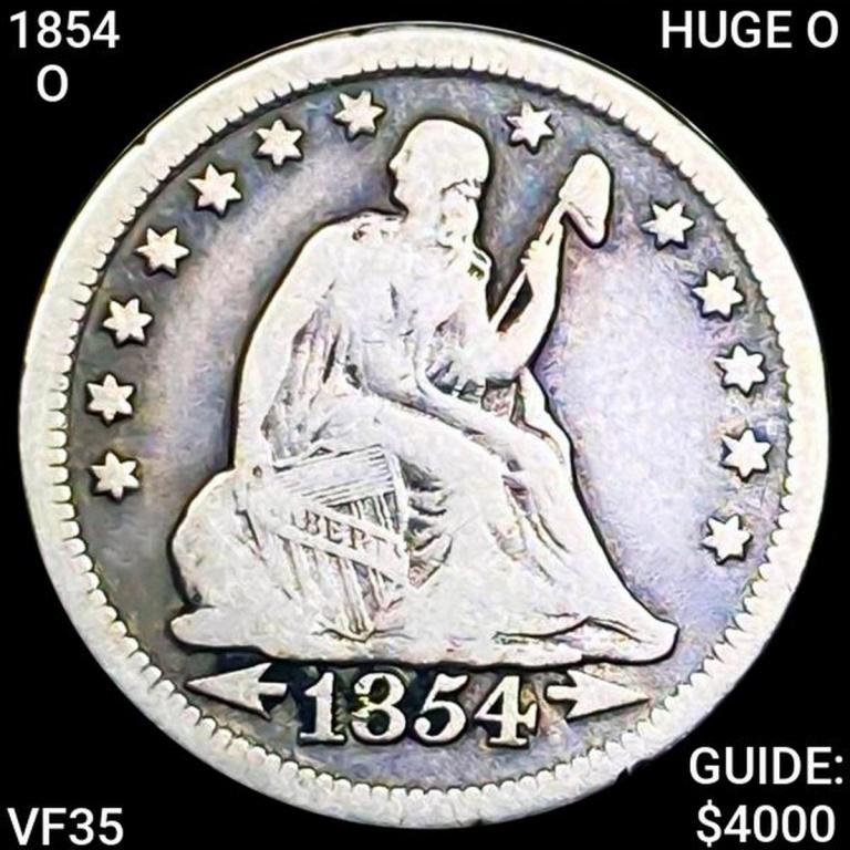 1854-O HUGE O Seated Lib Quarter LIGHTLY CIRC (1 of 2)