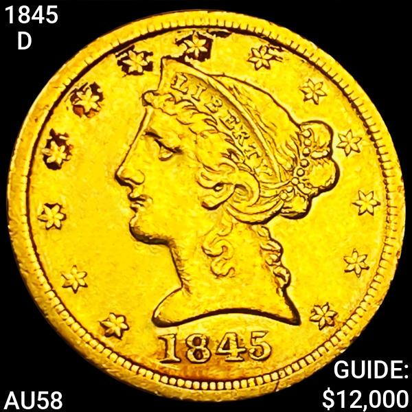 1845-D $5 Gold Half Eagle CHOICE AU (1 of 2)