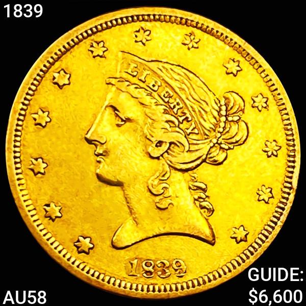 1839 $5 Gold Half Eagle CHOICE AU (1 of 2)