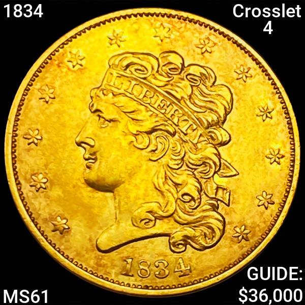 1834 Crosslet 4 $5 Gold Half Eagle UNCIRCULATED (1 of 2)