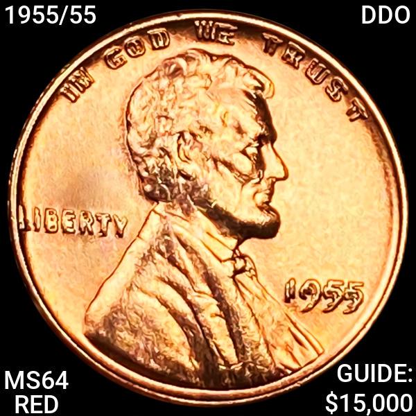 1955/55 DDO Lincoln Wheat Cent CHOICE BU RED (1 of 2)