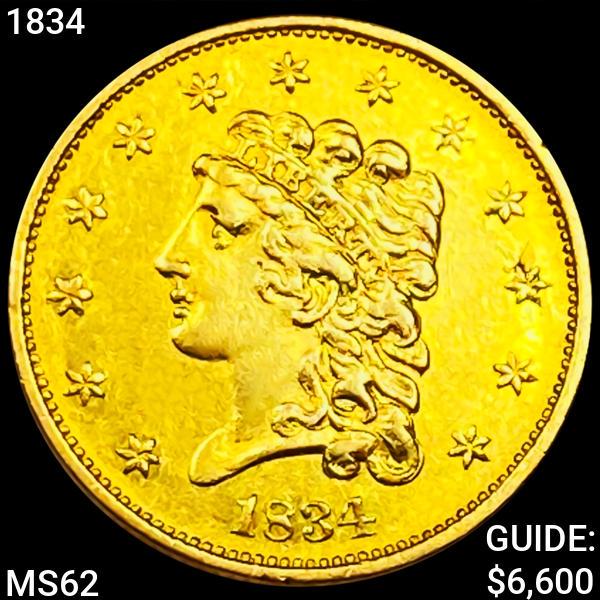 1834 $2.50 Gold Quarter Eagle UNCIRCULATED (1 of 2)