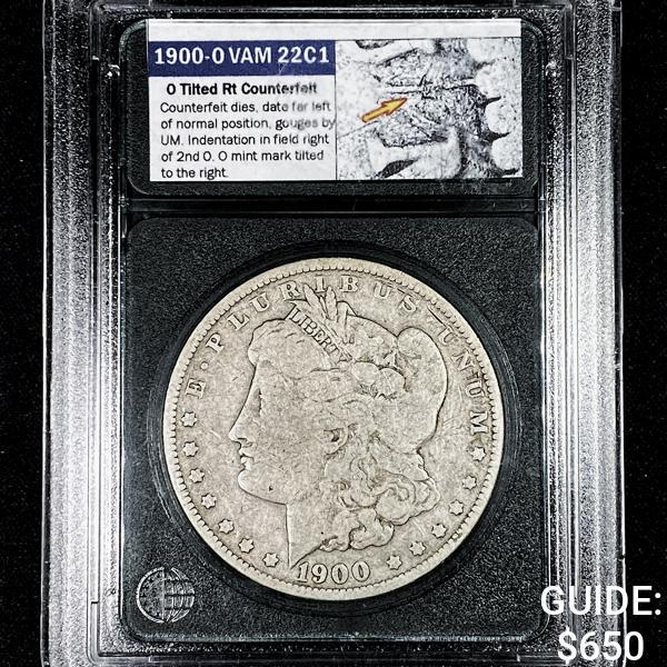 1900-O VAM22C1 Morgan Silver Dollar LIGHTLY CIRC (1 of 2)