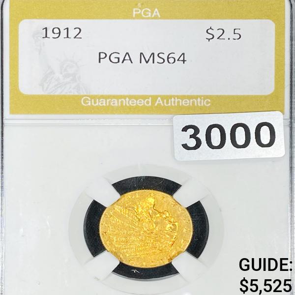 1912 $2.50 Gold Quarter Eagle PGA - MS64 (1 of 2)