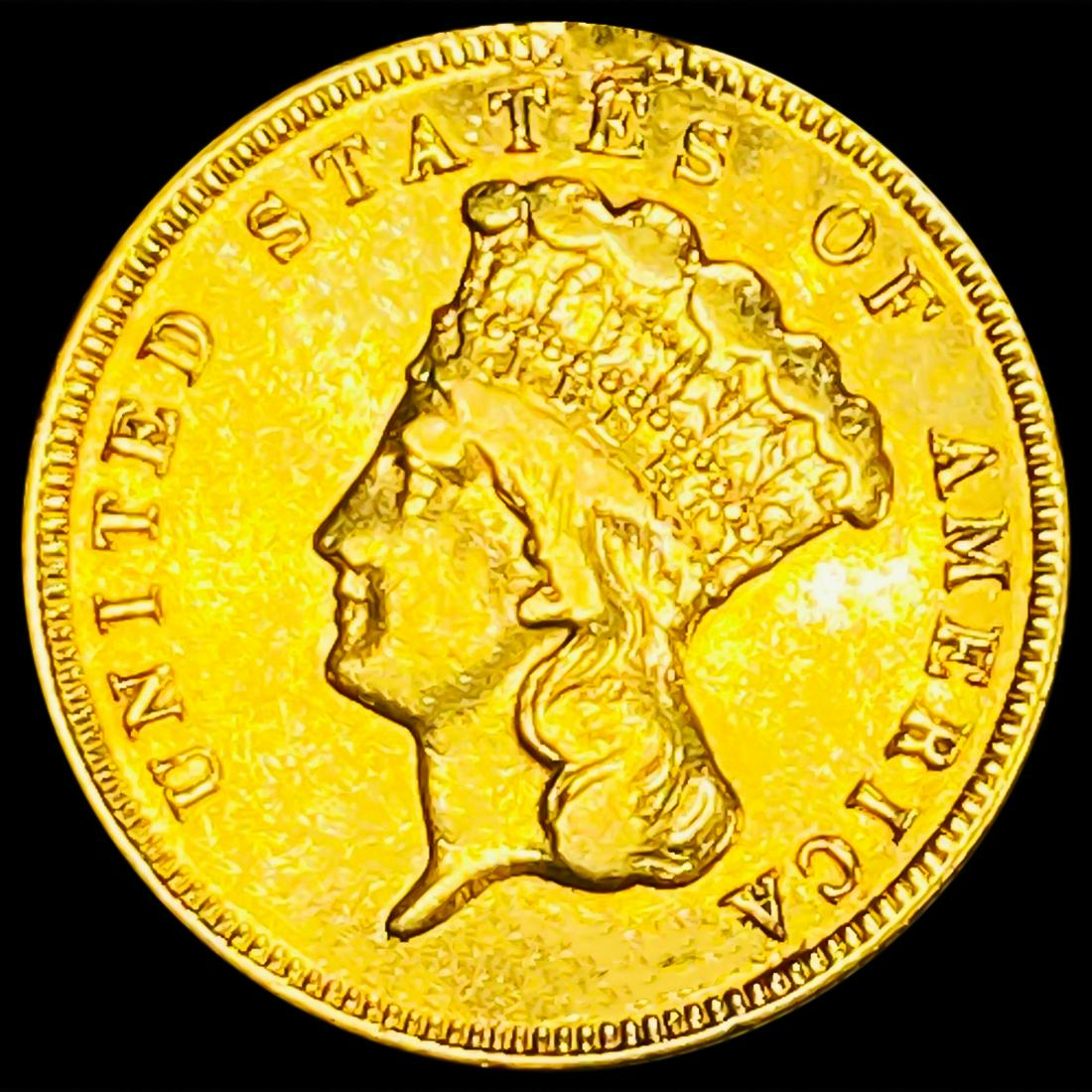 1874 $3 Gold Piece NICELY CIRCULATED (1 of 2)