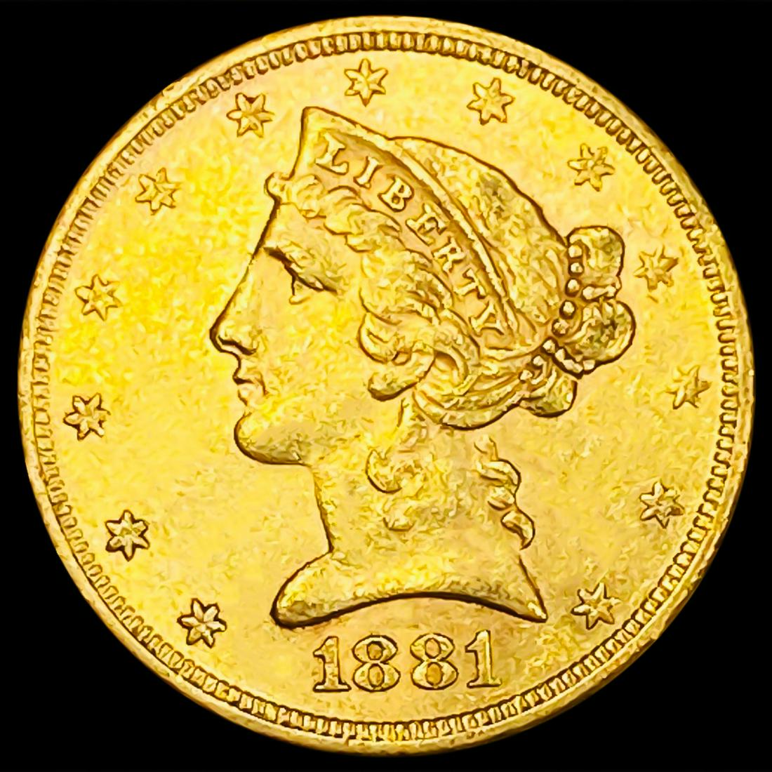 1881-S $5 Gold Half Eagle UNCIRCULATED (1 of 2)