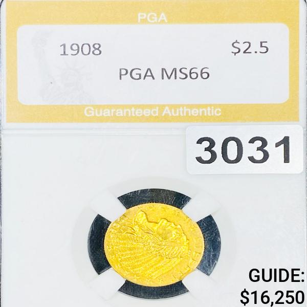 1908 $2.50 Gold Quarter Eagle PGA - MS66 (1 of 2)