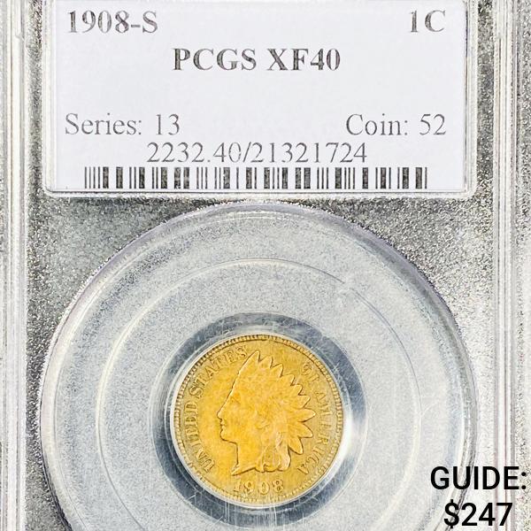 1908-S Indian Head Cent PCGS - XF40 (1 of 2)