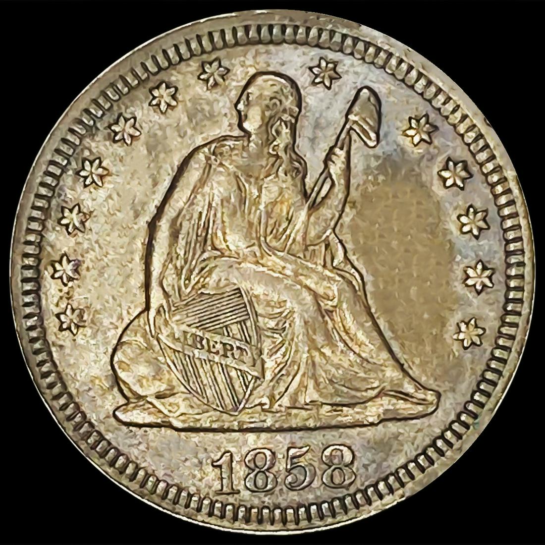 1858 Seated Liberty Quarter NEARLY UNCIRCULATED (1 of 2)