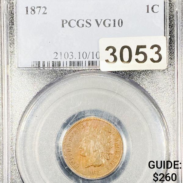 1872 Indian Head Cent PCGS - VG10 (1 of 2)