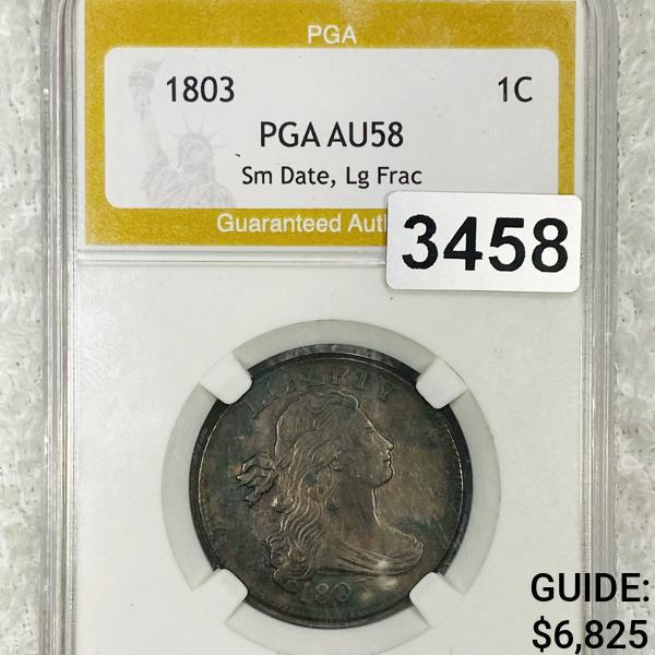 1803 Draped Bust Large Cent PGA - AU58 Sm Dte, Lg (1 of 2)