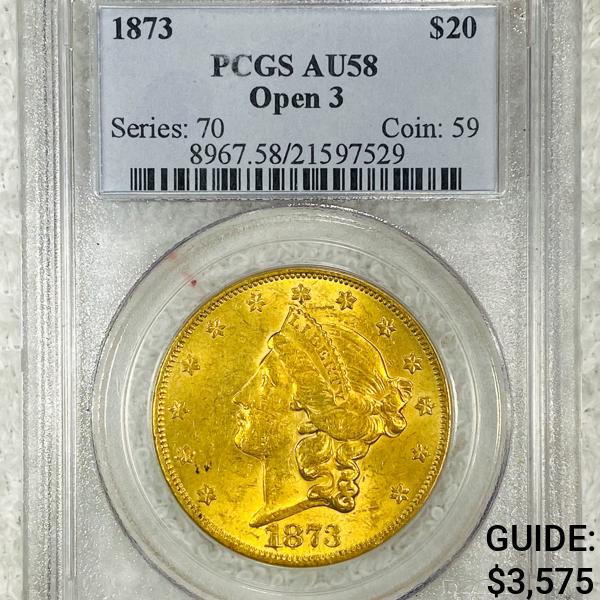 1873 $20 Gold Double Eagle PCGS - AU58 (1 of 2)
