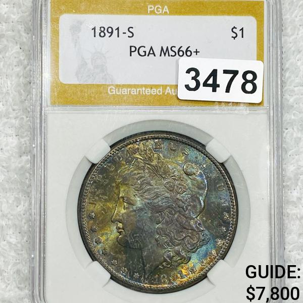 1891-S Morgan Silver Dollar PGA - MS66+ (1 of 2)