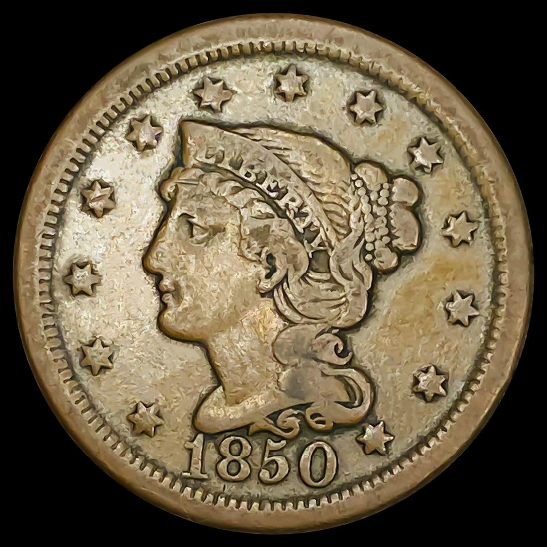 1850 Braided Hair Large Cent LIGHTLY CIRCULATED (1 of 2)