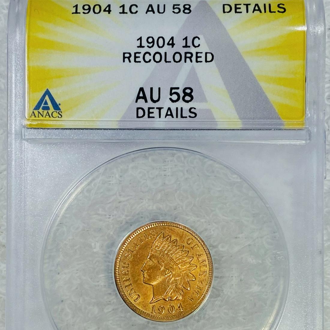 1904 Indian Head Cent ANACS - AU58 Details (1 of 2)