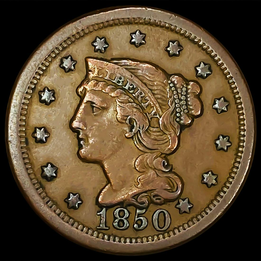 1850 Braided Hair Large Cent CLOSELY UNCIRCULATED (1 of 2)